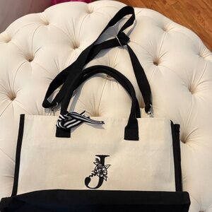 Monogram J Lightweight Canvas Tote Bag